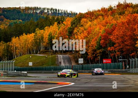 30 Vaxiviere Mathieu (fra), Mies Christopher (ger), Marschall Dennis, Audi Sport Team WRT, Audi R8 LMS GT3, action pendant les 2020 24 heures de Spa, 3e tour de la coupe d'endurance GT World Challenge Europe et du défi International GT du 22 au 25 octobre, 2020 sur le circuit de Spa-Francorchamps, à Stavelot, Belgique - photo Florent Gooden / DPPI Banque D'Images