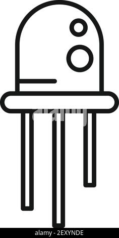 Icône de lumière LED radio, style de contour Illustration de Vecteur