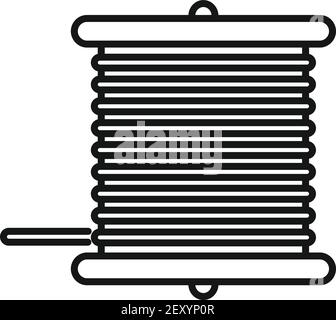Icône de bobine de fil radio, style de contour Illustration de Vecteur