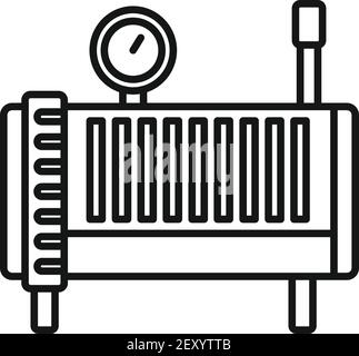 Icône de compresseur d'air électrique, style de contour Illustration de Vecteur