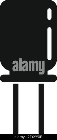 Icône de condensateur radio, style simple Illustration de Vecteur