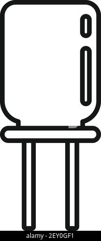 Icône de condensateur radio, style de contour Illustration de Vecteur