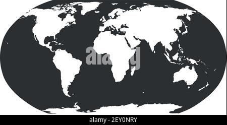 Carte du monde dans Robinson projection Illustration de Vecteur