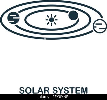 Icône du système solaire. Motif icône de style plat. IU. Illustration de l'icône du système solaire. Pictogramme isolé sur blanc. Prêt à l'emploi pour la conception Web, les applications Illustration de Vecteur