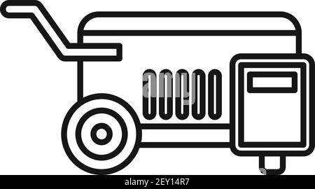 Icône du compresseur d'air de la machine, style de contour Illustration de Vecteur