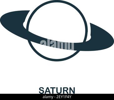 L'icône de Saturne. Icône de style plat design. L'ASSURANCE-CHÔMAGE. Illustration de l'icône de Saturne. Les pictogrammes isolé sur blanc. Prêt à utiliser dans la conception de sites web, applications, logiciel, imprimer. Illustration de Vecteur