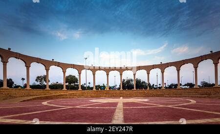 Matin en vue Fanateer Beach - Al Jubail, Arabie saoudite. Banque D'Images