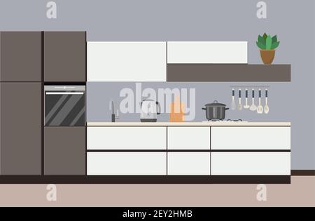 Cuisine intérieur moderne Illustration de Vecteur