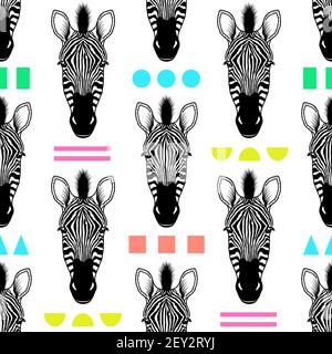 motif avec tête zébrée Illustration de Vecteur