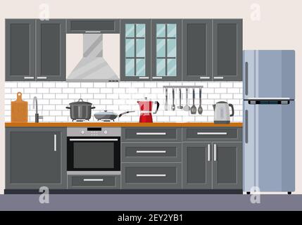 Cuisine intérieur moderne Illustration de Vecteur