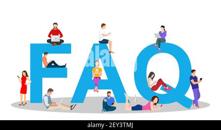 Concept de questions fréquemment posées Illustration de Vecteur