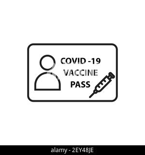 Passeport de vaccination vecteur icône certificat de vaccination contre carte médicale covid-19 passeport pour illustration de voyage. Illustration de Vecteur