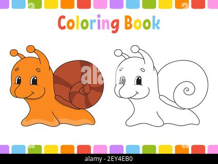 Livre de coloriage pour enfants. Personnage de dessin animé. Illustration vectorielle. Page fantaisie pour les enfants. Silhouette de contour noire. Isolé sur fond blanc. Illustration de Vecteur