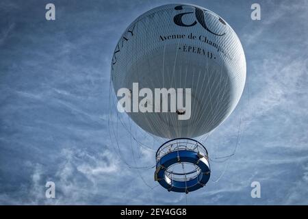 Epernay, France, Champagne, montgolfière Banque D'Images