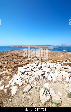 Bush en delos grèce historicalá acropole et ancien site de ruine Banque D'Images