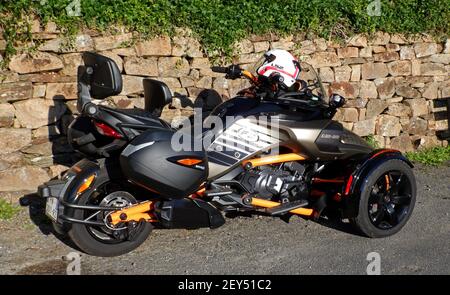 CAN-Am Spyder F3 S Liquid Titanium Special Edition, Finistère, Bretagne, Bretagne, France, Europe Banque D'Images