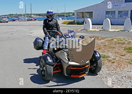 CAN-Am Spyder F3 S Liquid Titanium Special Edition, Camaret, Finistère, Bretagne, Bretagne, France, Europe Banque D'Images