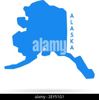 logo bleu simple de la carte de l'alaska Illustration de Vecteur