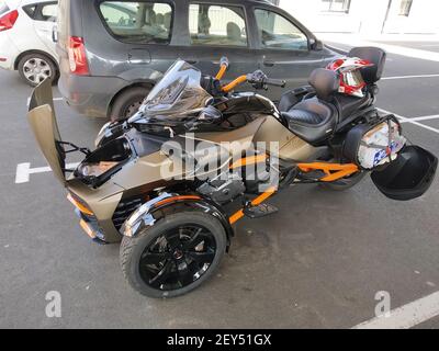 CAN-Am Spyder F3 S Liquid Titanium Special Edition, Finistère, Bretagne, Bretagne, France, Europe Banque D'Images