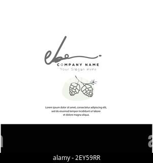 E B EB lettre initiale écriture manuscrite et logo de signature. Logo original du vecteur de beauté .mode, boutique, floral et botanique Illustration de Vecteur