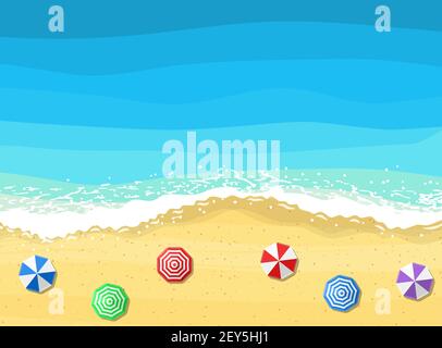 parasols de plage Illustration de Vecteur