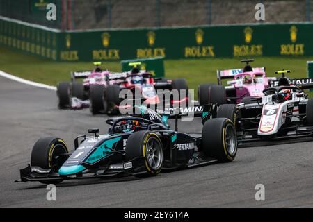 01 Vips Juri (est), Dams, Dallara F2 2018, action lors de la 7e manche du Championnat de Formule 2 2020 de la FIA du 28 au 30 août 2020 sur le circuit de Spa-Francorchamps, à Stavelot, près de Liège, Belgique - photo Diederik van der Laan / Dutch photo Agency / DPPI Banque D'Images