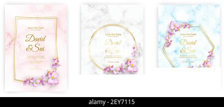 Le fond en marbre de format A4, cadre doré et fleurs. Il peut être utilisé pour les affiches, les cartes, les dépliants, les brochures, les magazines et tout type de couverture. SPE 10 Illustration de Vecteur