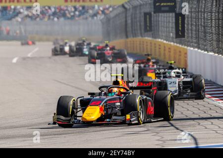 08 Daruvala Jehan (ind), Carlin, Dallara F2 2018, action lors de la 10ème manche du Championnat de Formule 2 2020 de la FIA du 25 au 27 septembre 2020 sur l'Autodrom Sotchi, à Sotchi, Russie - photo François Flamand / DPPI Banque D'Images