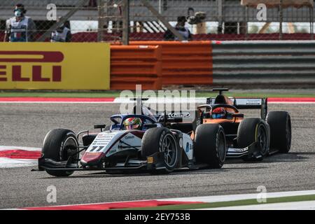 11 Delétraz Louis, Charouz Racing System, Dallara F2 2018, action lors de la 11e manche du Championnat de Formule 2 2020 de la FIA du 27 au 29 novembre 2020 sur le circuit international de Bahreïn, à Sakhir, Bahreïn - photo Diederik van der Laan / Agence néerlandaise de photo / DPPI Banque D'Images