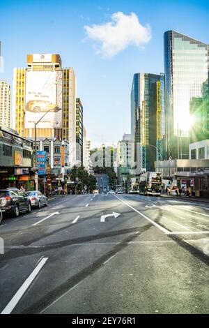 AUCKLAND, NOUVELLE-ZÉLANDE - 07 mars 2018 : photos de la ville d'Auckland en Nouvelle-Zélande pendant une journée ensoleillée d'été Banque D'Images