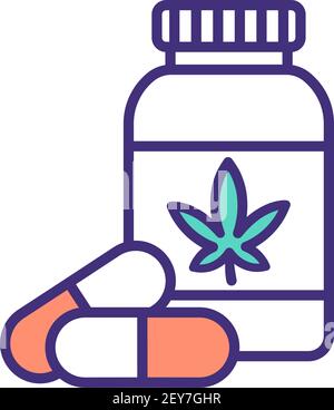 Capsules de cannabis RVB couleur icône Illustration de Vecteur