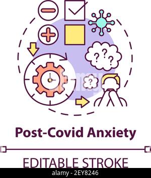 Icône du concept d'anxiété post-covid Illustration de Vecteur