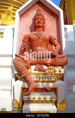 Siddharta dans le temple rose palais wat Banque D'Images