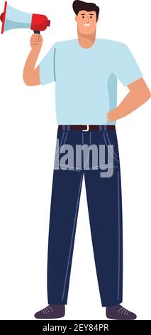 Businessman with megaphone Illustration de Vecteur