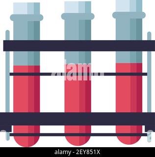 icône d'ensemble de tests de tubes isolé Illustration de Vecteur