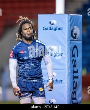 Salford, Lancashire, Royaume-Uni. 05e mars 2021. 5 mars 2021; AJ Bell Stadium, Salford, Lancashire, Angleterre; French Premiership Rugby, sale Sharks versus Newcastle Falcons; Marland Yarde of sale Sharks Credit: Action plus Sports Images/Alay Live News Banque D'Images