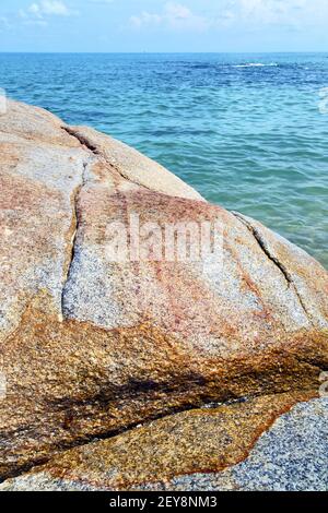 Marche-pied Kho Samui bay Thaïlande Asie rock stone texture abstrait ...