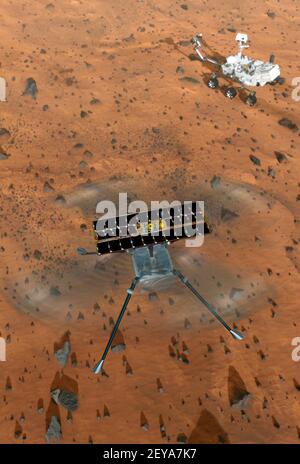 Ingenuity Rotorcraft sur Mars Banque D'Images