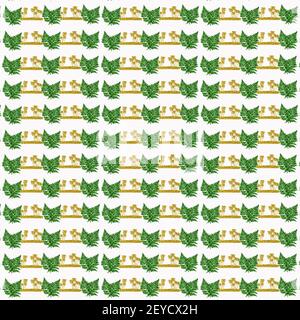 Illustration d'un motif de feuilles de fougères et de palmiers arbres isolés sur fond blanc Banque D'Images