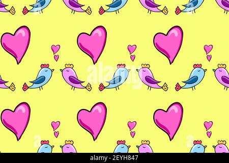 oiseaux amoureux motif vectoriel sans couture Illustration de Vecteur
