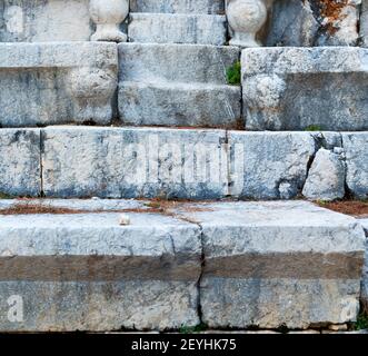 Brique grise en turquie le texture abstraite d'un ancien mur et ruiné Banque D'Images