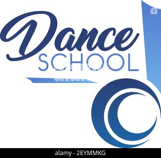 Panneau vecteur école de danse. Emblème créatif pour studio de danse. Danse disco ou classique, ballet ou danse moderne. Badge de vecteur de danse flamenco Illustration de Vecteur
