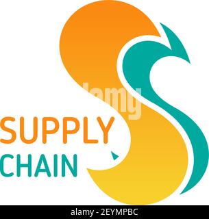 Icône de vecteur de chaîne logistique isolée sur un fond blanc. Concept de logistique et de service de livraison. Symbole de stratégie de distribution et de transport Illustration de Vecteur