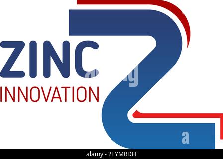 Lettre Z icône pour l'industrie de l'extraction ou de la production de zinc et la société de métaux lourds. Symbole de ligne métallique vectorielle de la lettre Z pour la métallurgie ou la puissance Illustration de Vecteur