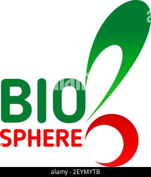 Signe du vecteur de la biosphère. Emblème Vector pour entreprise écologique ou énergétique. Environnement ou biotechnologie. Badge mondial de la science technologique, isolé sur Illustration de Vecteur