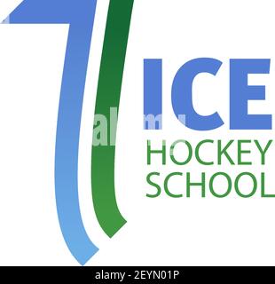 Lettre I icône pour la conception d'une école de hockey sur glace ou d'un centre de sport de patinage. Vector ICE skates lignes symbole de la lettre I pour l'université de sport professionnel Illustration de Vecteur