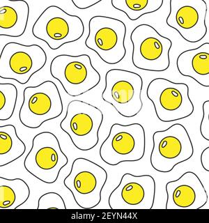 Œufs frits isolés sur fond blanc. Icône plate œufs frits. Illustration vectorielle. Arrière-plan. Illustration de Vecteur