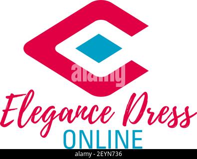 Icône lettre E pour boutique de mode en ligne ou boutique de luxe haut de gamme. Vecteur élégance robe symbole de la lettre E pour la vente de centre commercial de marque ou d Illustration de Vecteur