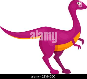 T-rex dinosaure isolé bande dessinée reptile préhistorique. Vecteur violet dino animal, bébé tyrannosaurus Illustration de Vecteur