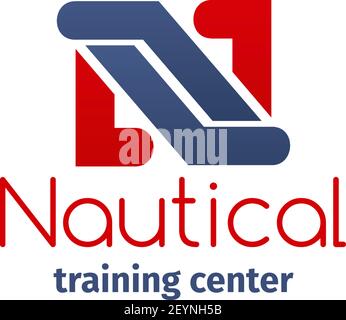 Icône vecteur du centre d'entraînement nautique isolée sur fond blanc. Concept de sport actif et de style de vie. Badge vectoriel pour école nautique à bord Illustration de Vecteur